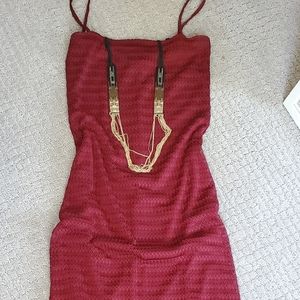 Rampage lace maxi dress, S, burgundy
